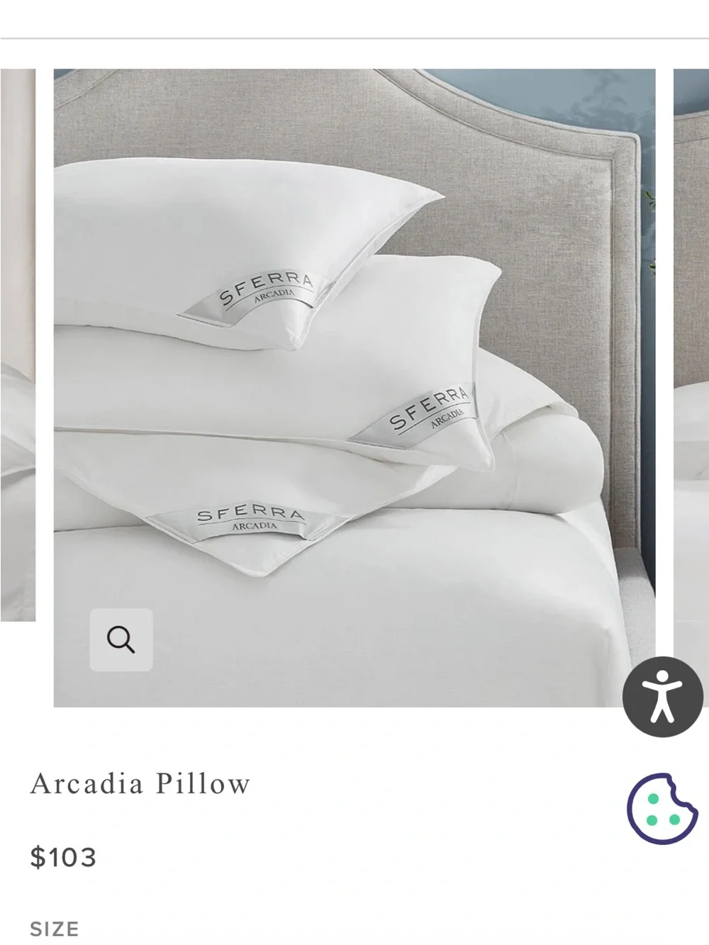 2 BRAND NEW SFERRA Arcadia Pillows - Soft Support